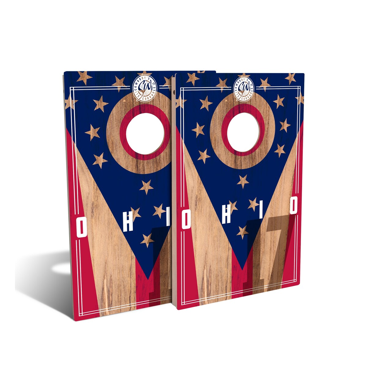 Ohio State Flag 2.0 Tailgate Cornhole Board Set (Includes 8 Bags) - N/A