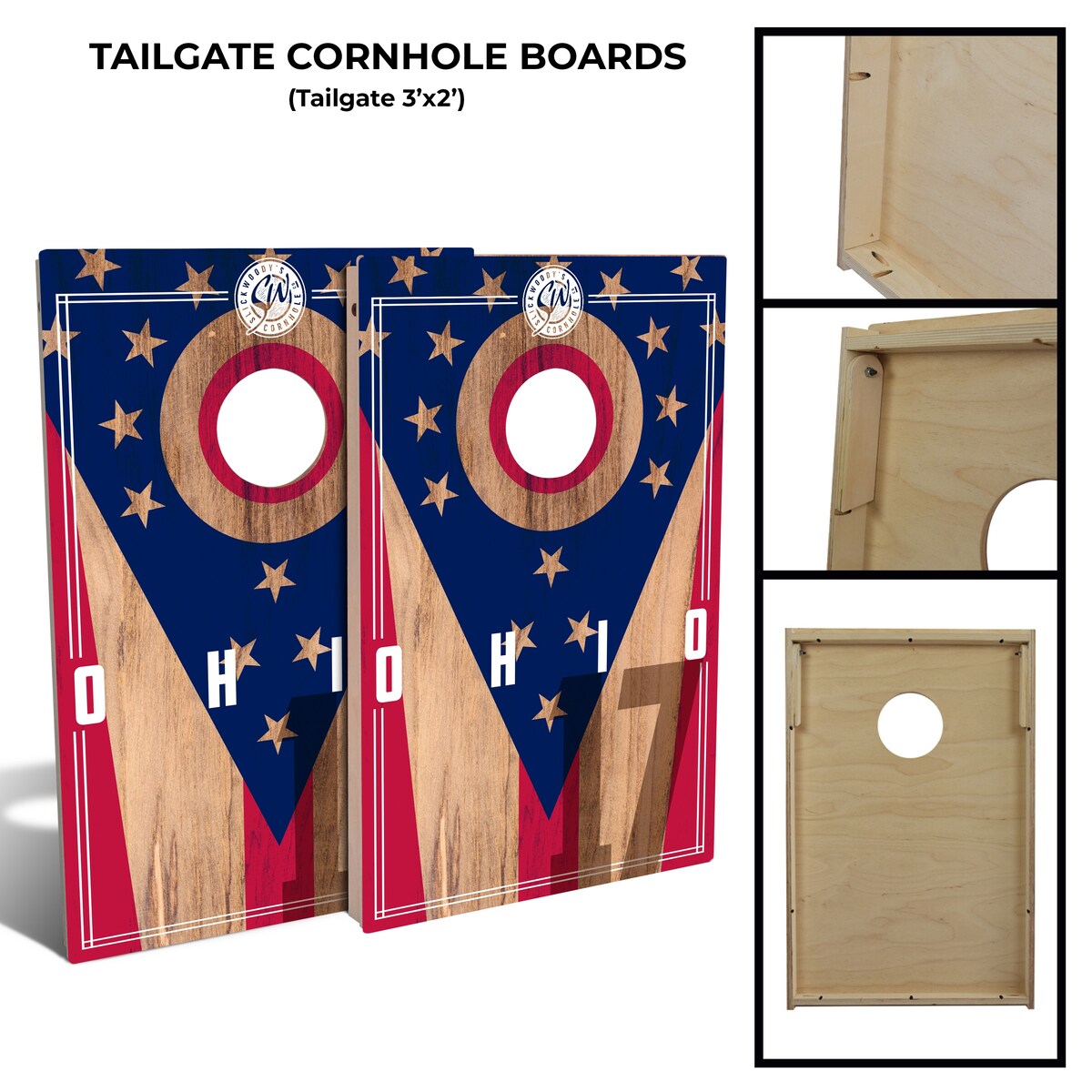 Ohio State Flag 2.0 Tailgate Cornhole Board Set (Includes 8 Bags) - N/A