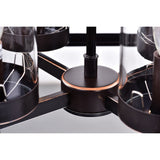 Oil Rubbed Bronze 4-Light Hexagon Lantern Cage Chandelier