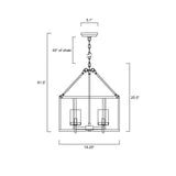 Oil Rubbed Bronze 4-Light Hexagon Lantern Cage Chandelier