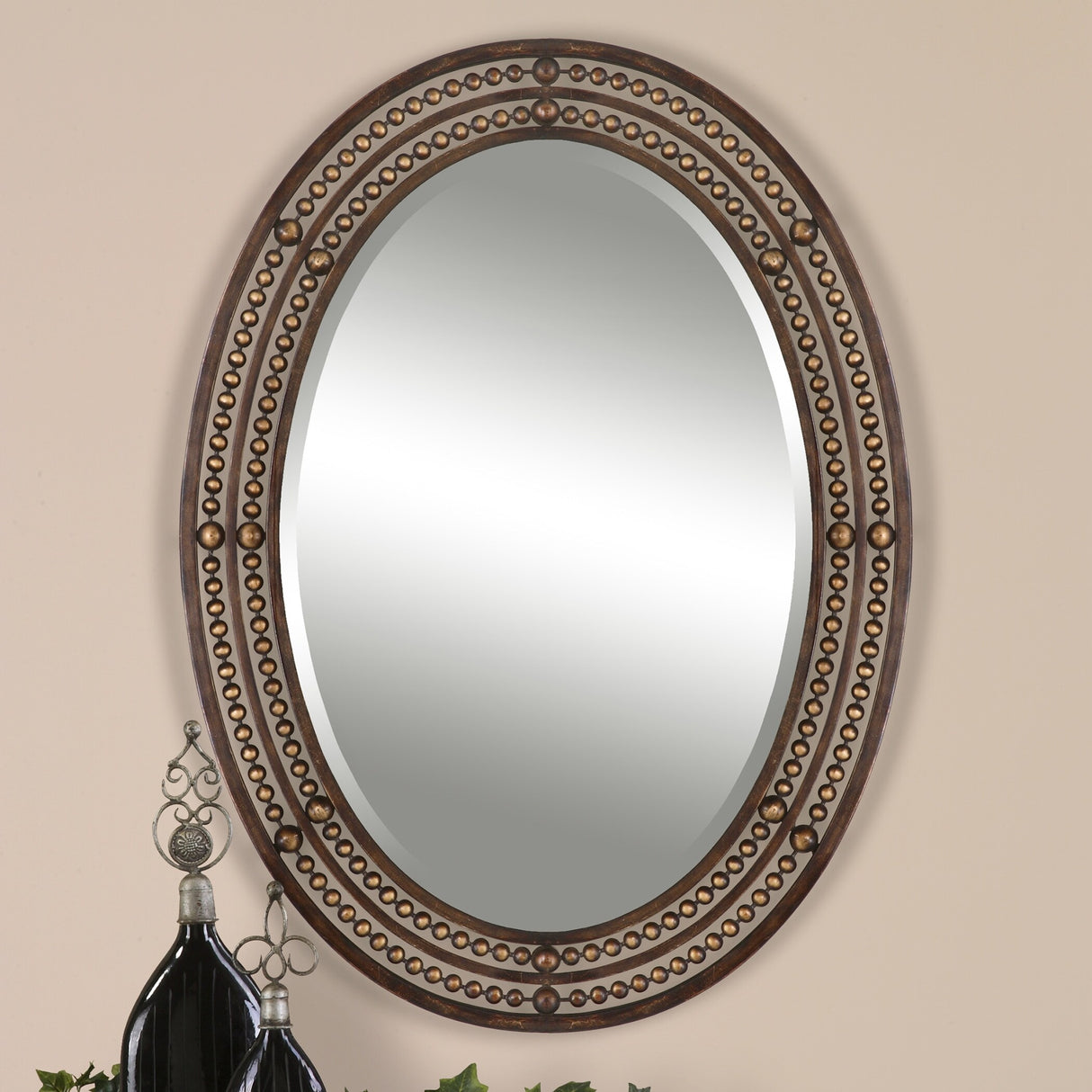 Oil Rubbed Bronze Oval Beveled Mirror