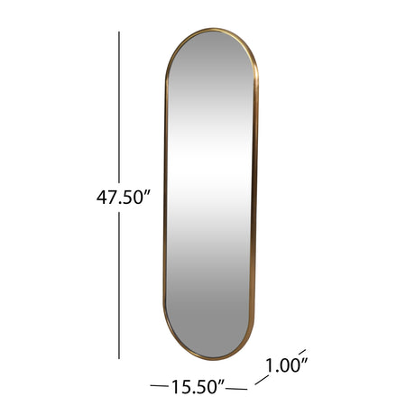 Oldham Contemporary Oval Wall Mirror by Christopher Knight Home - 15.50" H x 47.50" W x 1.00" D