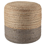 Juniper Home Saba Round Ombre Jute Pouf Ottoman/Foot Stool