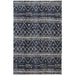 Oliena Modern Mid-Century Tribal Rug, Denim Blue, Accent Rug