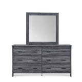 Olimont 6 Drawer Vanity Dresser with Square Mirror by Christopher Knight Home