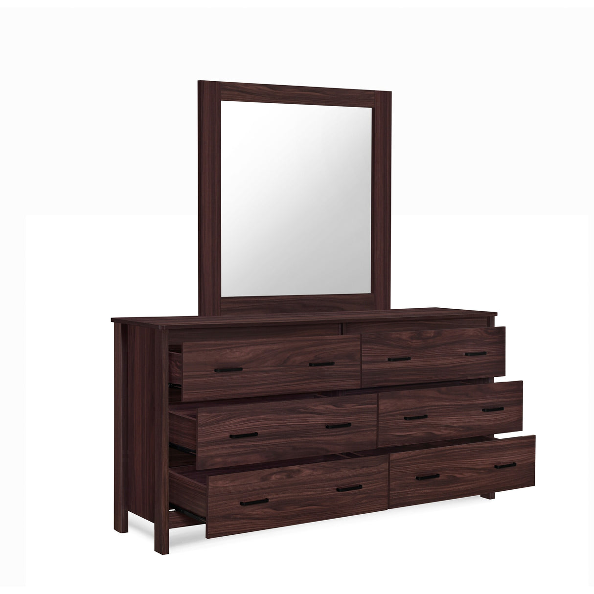 Olimont 6 Drawer Vanity Dresser with Square Mirror by Christopher Knight Home