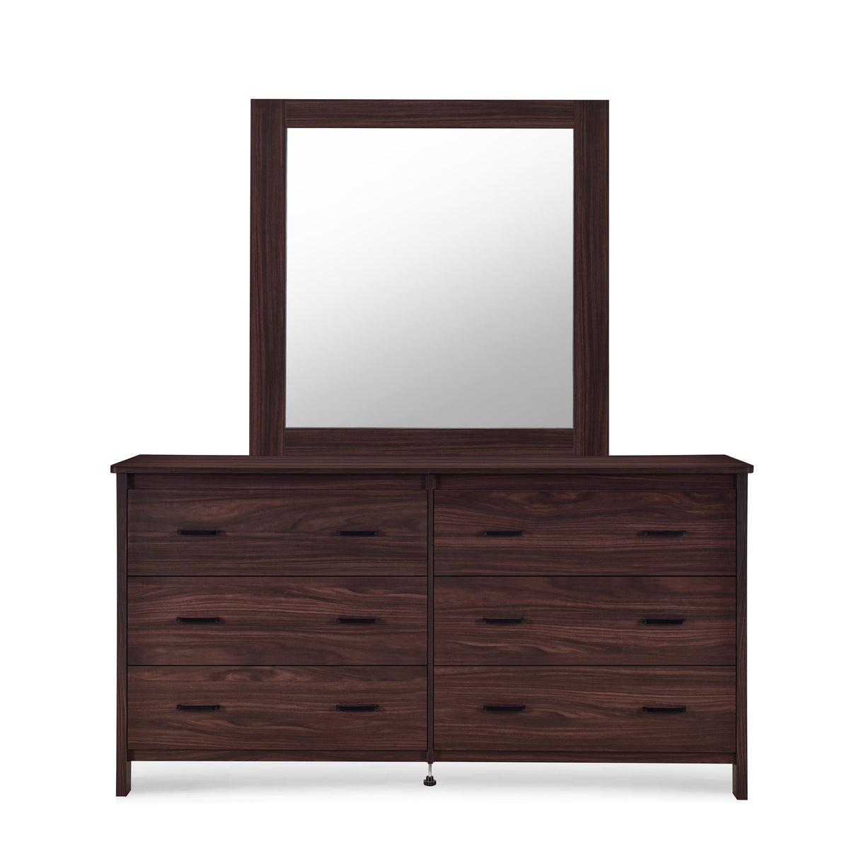 Olimont 6 Drawer Vanity Dresser with Square Mirror by Christopher Knight Home