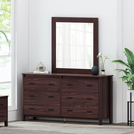 Olimont 6 Drawer Vanity Dresser with Square Mirror by Christopher Knight Home