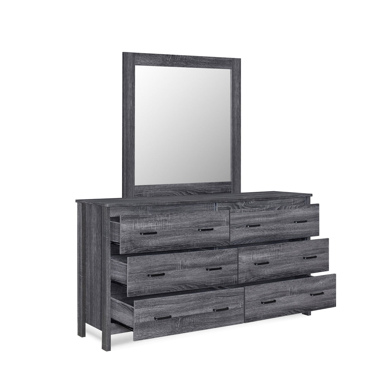 Olimont 6 Drawer Vanity Dresser with Square Mirror by Christopher Knight Home