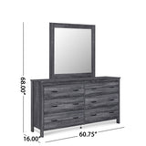 Olimont 6 Drawer Vanity Dresser with Square Mirror by Christopher Knight Home