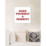 Oliver Gal 'A Priority Red Glitter' Typography and Quotes Wall Art Canvas Print - Red, White