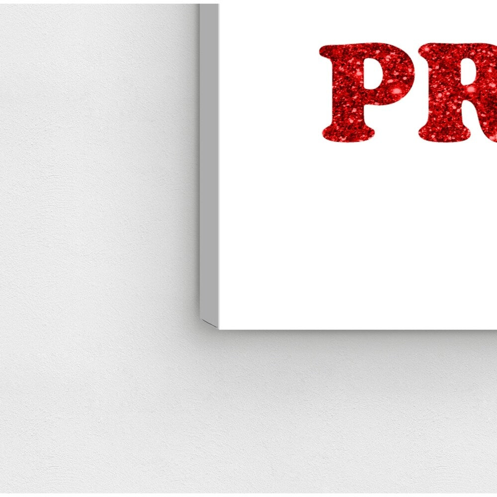 Oliver Gal 'A Priority Red Glitter' Typography and Quotes Wall Art Canvas Print - Red, White