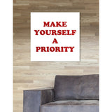 Oliver Gal 'A Priority Red Glitter' Typography and Quotes Wall Art Canvas Print - Red, White