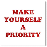 Oliver Gal 'A Priority Red Glitter' Typography and Quotes Wall Art Canvas Print - Red, White