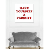 Oliver Gal 'A Priority Red Glitter' Typography and Quotes Wall Art Canvas Print - Red, White