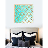 Oliver Gal 'Arabesque Turquoise and Gold' Abstract Framed Wall Art Print