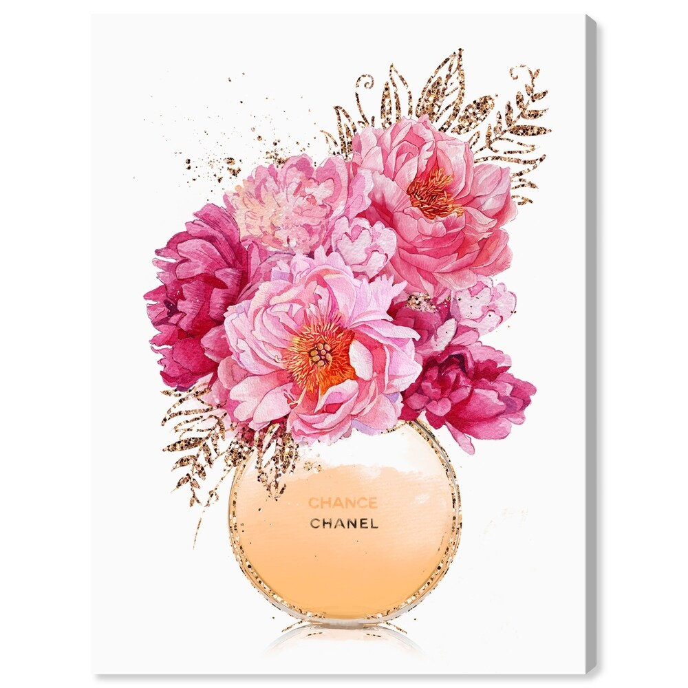 Oliver Gal 'Beige Bouquet Perfume' Floral and Botanical Wall Art Canvas Print - Pink