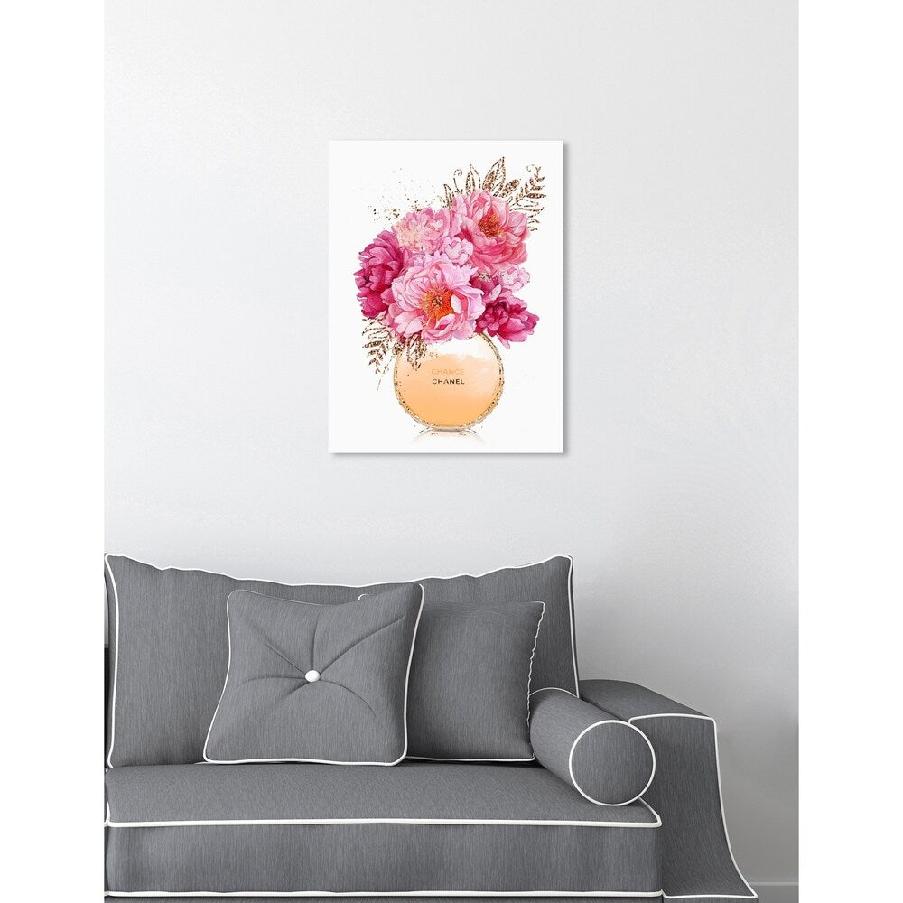 Oliver Gal 'Beige Bouquet Perfume' Floral and Botanical Wall Art Canvas Print - Pink