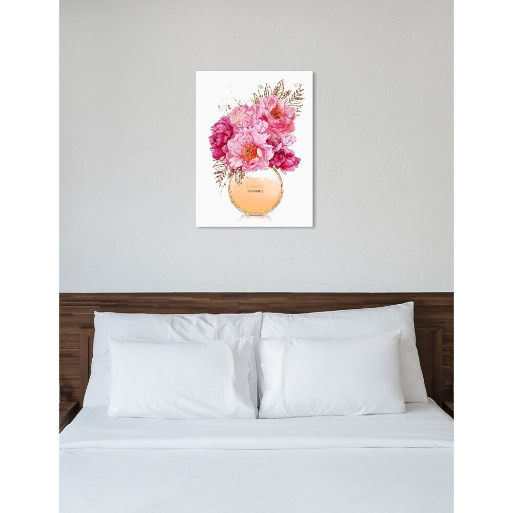 Oliver Gal 'Beige Bouquet Perfume' Floral and Botanical Wall Art Canvas Print - Pink