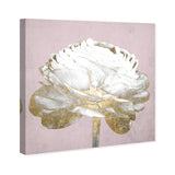Oliver Gal 'Blush Gold Luxe Flower' Floral and Botanical Wall Art Canvas Print - White, Gold