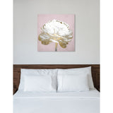 Oliver Gal 'Blush Gold Luxe Flower' Floral and Botanical Wall Art Canvas Print - White, Gold