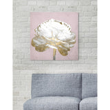 Oliver Gal 'Blush Gold Luxe Flower' Floral and Botanical Wall Art Canvas Print - White, Gold