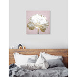 Oliver Gal 'Blush Gold Luxe Flower' Floral and Botanical Wall Art Canvas Print - White, Gold