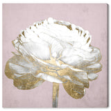 Oliver Gal 'Blush Gold Luxe Flower' Floral and Botanical Wall Art Canvas Print - White, Gold
