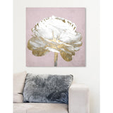 Oliver Gal 'Blush Gold Luxe Flower' Floral and Botanical Wall Art Canvas Print - White, Gold