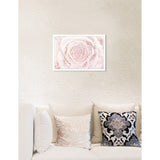Oliver Gal 'Blush Winter Flower Pink' Floral White Contemporary Framed Wall Art Print