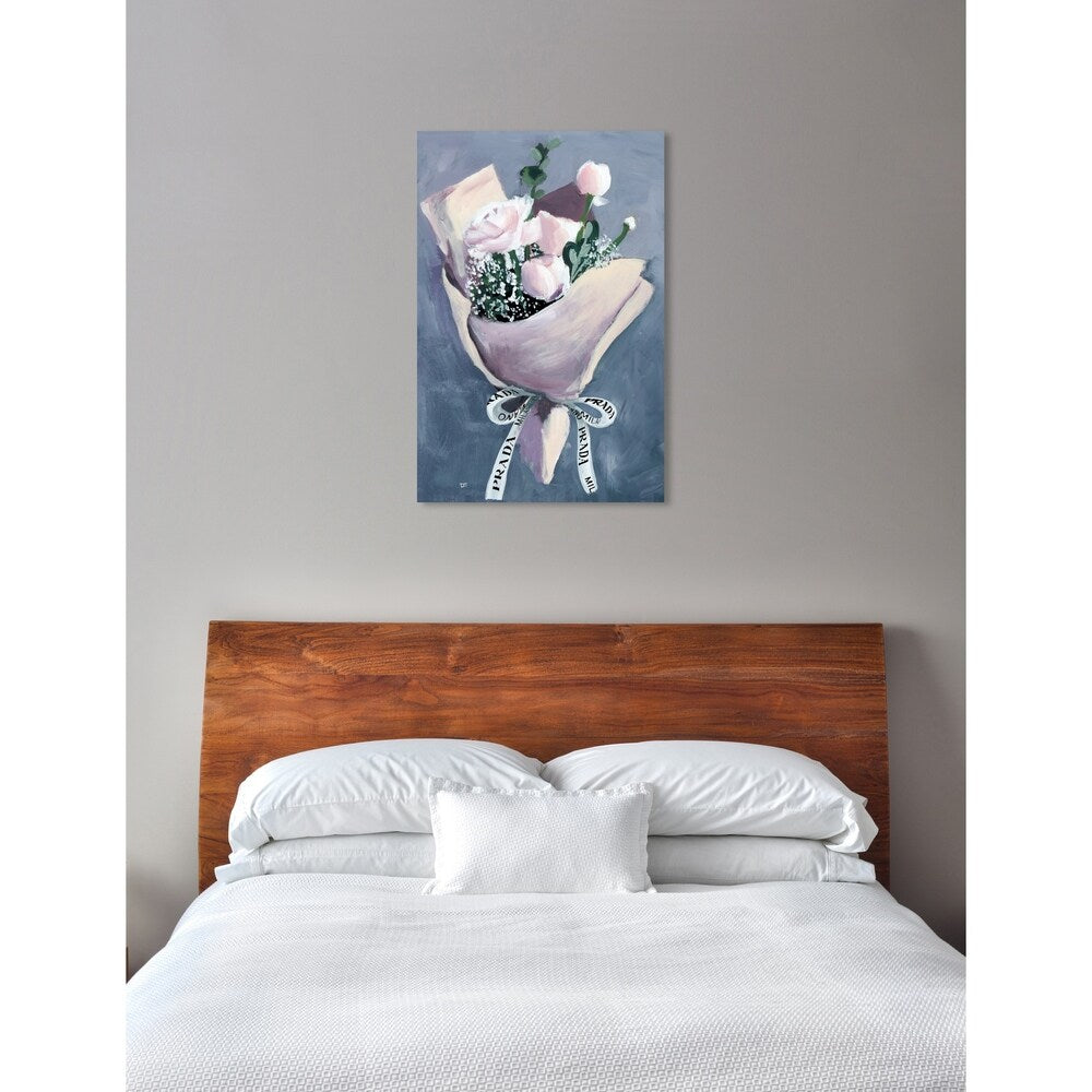 Oliver Gal 'Delivery For Her' Floral and Botanical Wall Art Canvas Print - Pink, Gray