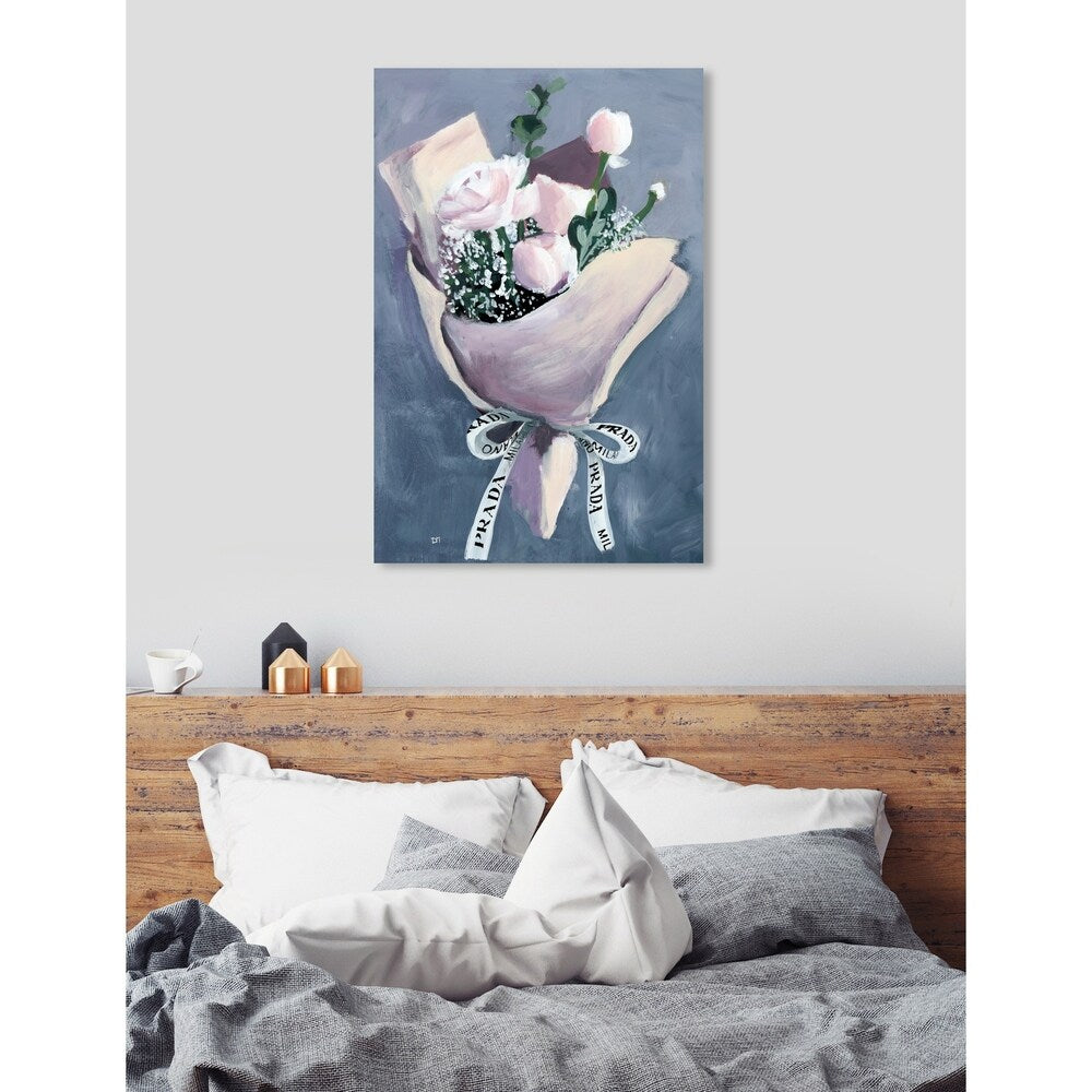 Oliver Gal 'Delivery For Her' Floral and Botanical Wall Art Canvas Print - Pink, Gray