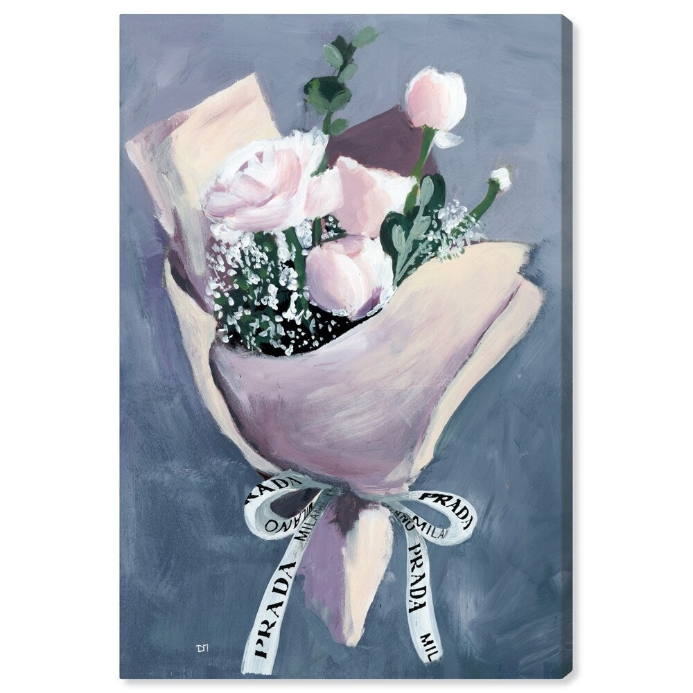 Oliver Gal 'Delivery For Her' Floral and Botanical Wall Art Canvas Print - Pink, Gray