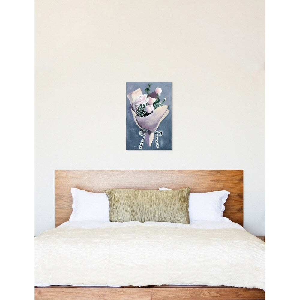 Oliver Gal 'Delivery For Her' Floral and Botanical Wall Art Canvas Print - Pink, Gray