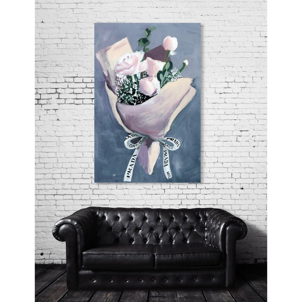 Oliver Gal 'Delivery For Her' Floral and Botanical Wall Art Canvas Print - Pink, Gray