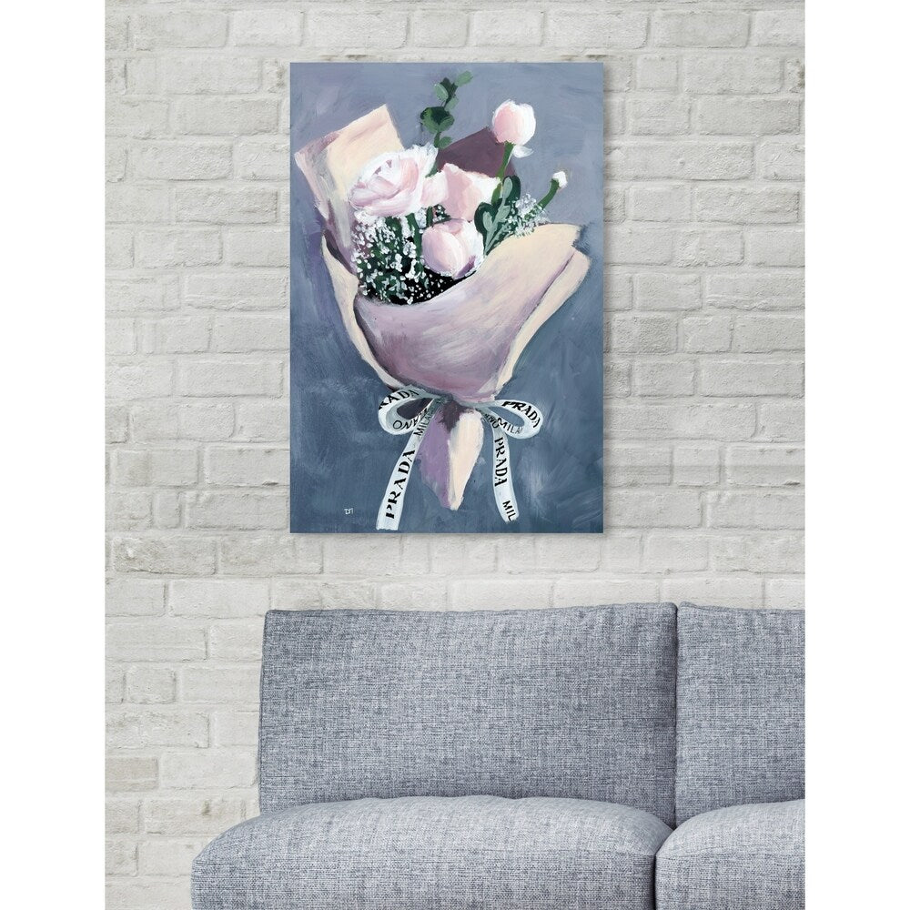 Oliver Gal 'Delivery For Her' Floral and Botanical Wall Art Canvas Print - Pink, Gray