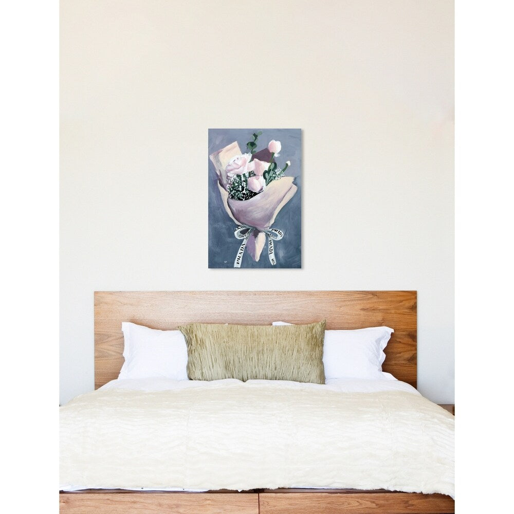 Oliver Gal 'Delivery For Her' Floral and Botanical Wall Art Canvas Print - Pink, Gray