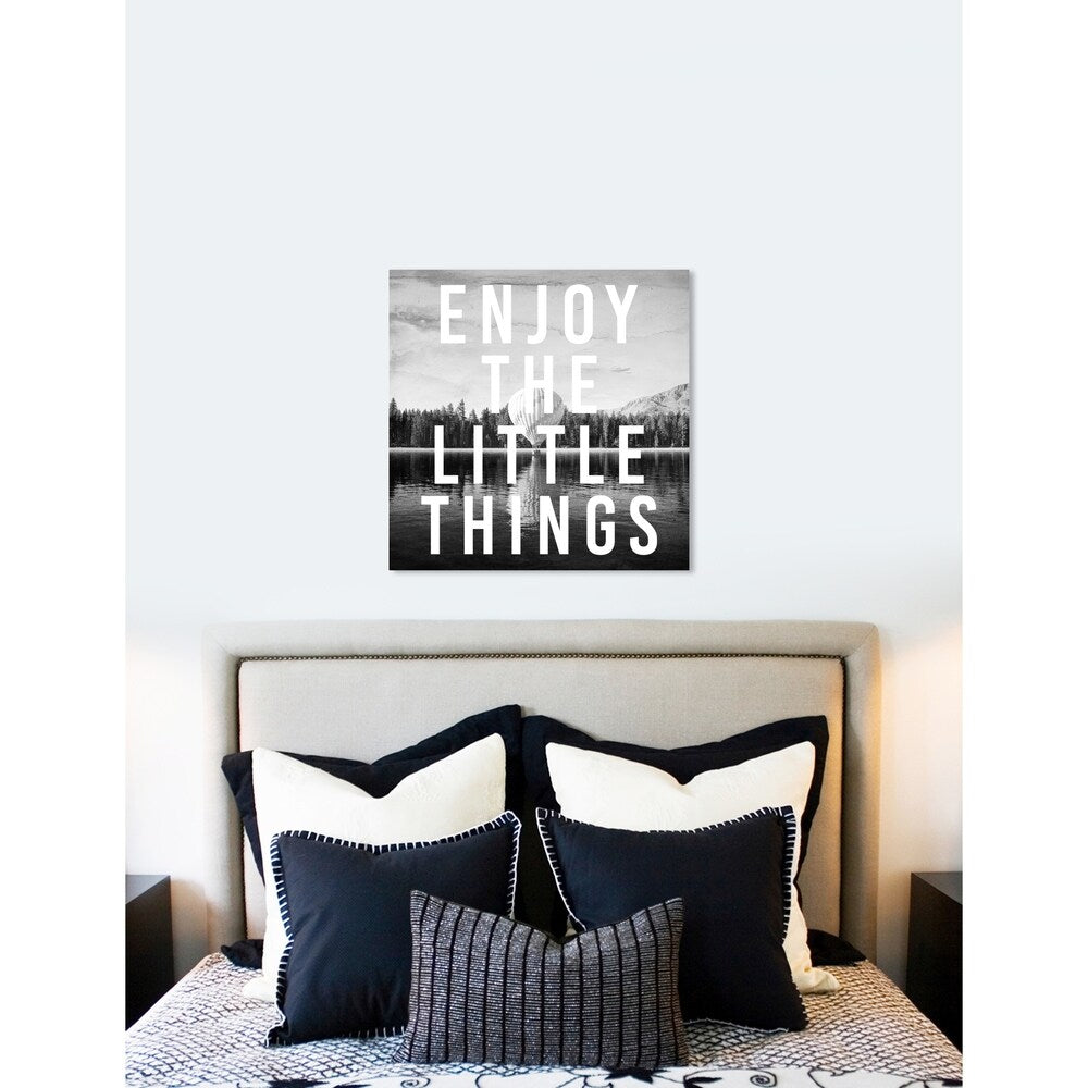 Oliver Gal 'Enjoy The View' Typography and Quotes Wall Art Canvas Print - Black, White