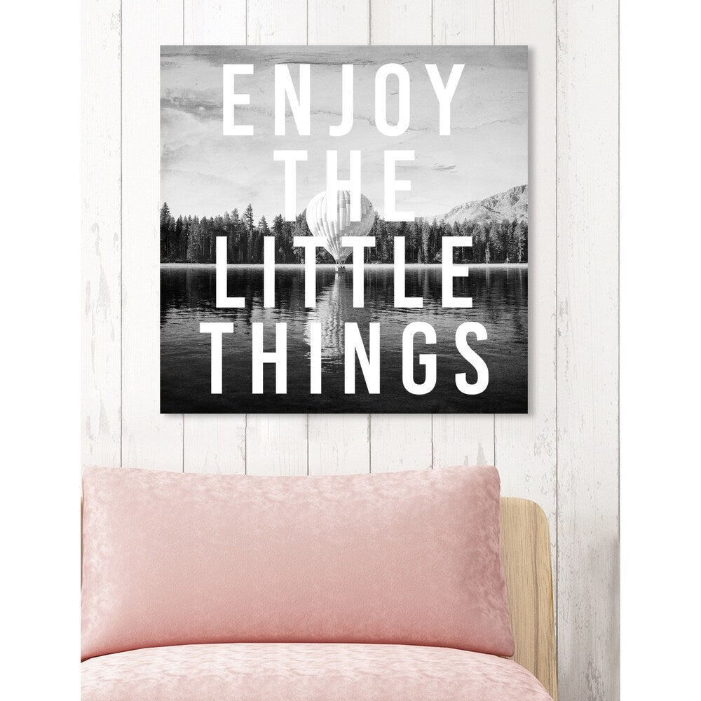 Oliver Gal 'Enjoy The View' Typography and Quotes Wall Art Canvas Print - Black, White