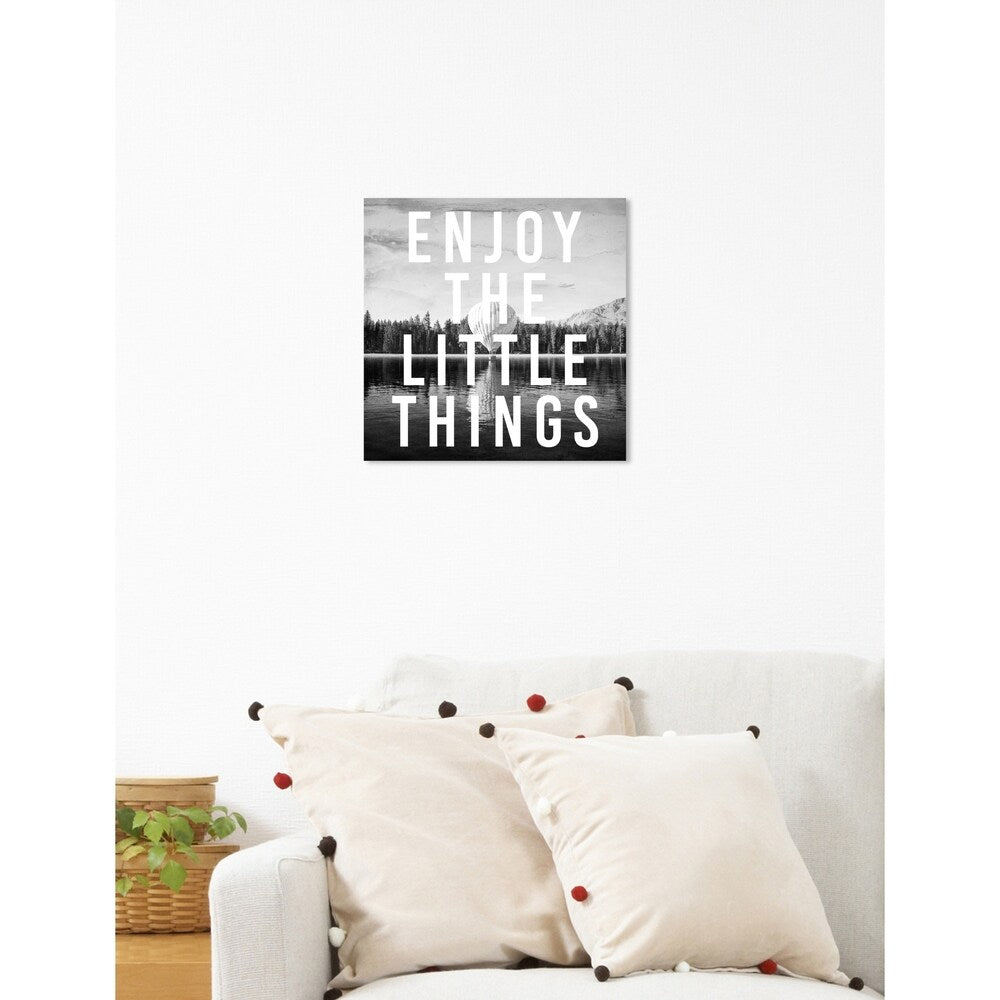 Oliver Gal 'Enjoy The View' Typography and Quotes Wall Art Canvas Print - Black, White