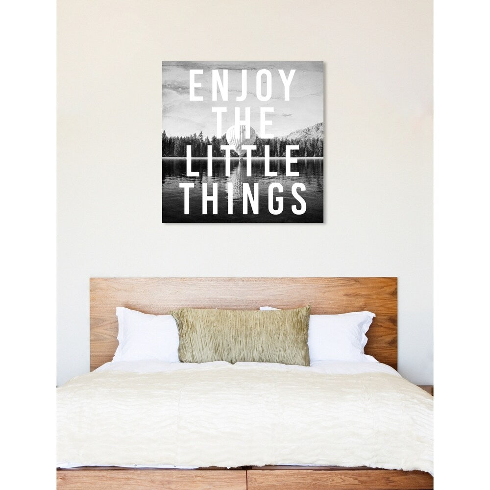 Oliver Gal 'Enjoy The View' Typography and Quotes Wall Art Canvas Print - Black, White