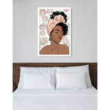 Oliver Gal 'Flower Blush Girl' Pink Fashion Framed Wall Art Print