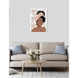 Oliver Gal 'Flower Blush Girl' Pink Fashion Framed Wall Art Print