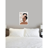 Oliver Gal 'Flower Blush Girl' Pink Fashion Framed Wall Art Print