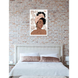 Oliver Gal 'Flower Blush Girl' Pink Fashion Framed Wall Art Print
