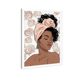 Oliver Gal 'Flower Blush Girl' Pink Fashion Framed Wall Art Print