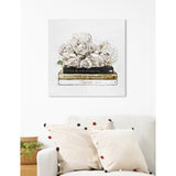 Oliver Gal 'Flowers and Elegant Books Luxe' Fashion and Glam Wall Art Canvas Print - White, Gold