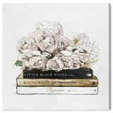 Oliver Gal 'Flowers and Elegant Books Luxe' Fashion and Glam Wall Art Canvas Print - White, Gold