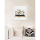 Oliver Gal 'Flowers and Elegant Books Luxe' Fashion and Glam Wall Art Canvas Print - White, Gold