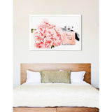 Oliver Gal 'Flowers and Perfume Glam' Floral Pink Contemporary Framed Wall Art Print